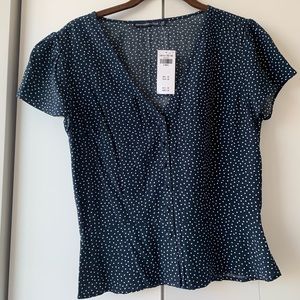 Polka dot blouse NWT